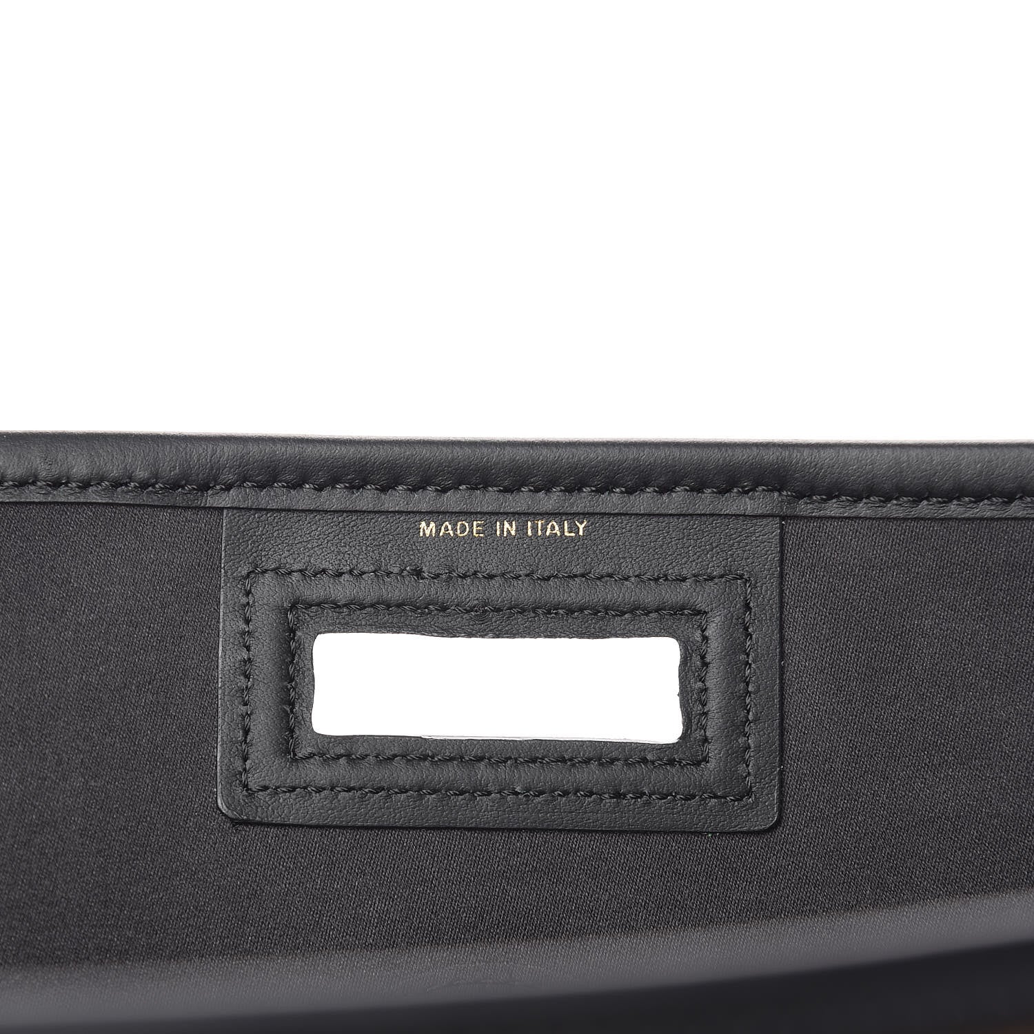 Fendi Glazed Fabric Vitello Century FF 1974 Stamp Patch Medium Peekaboo Defender Cover Mogano Panna Black 7 of 9