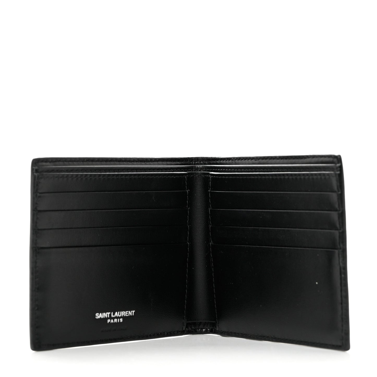 Matte Calfskin Tiny Cassandre East West Wallet Black