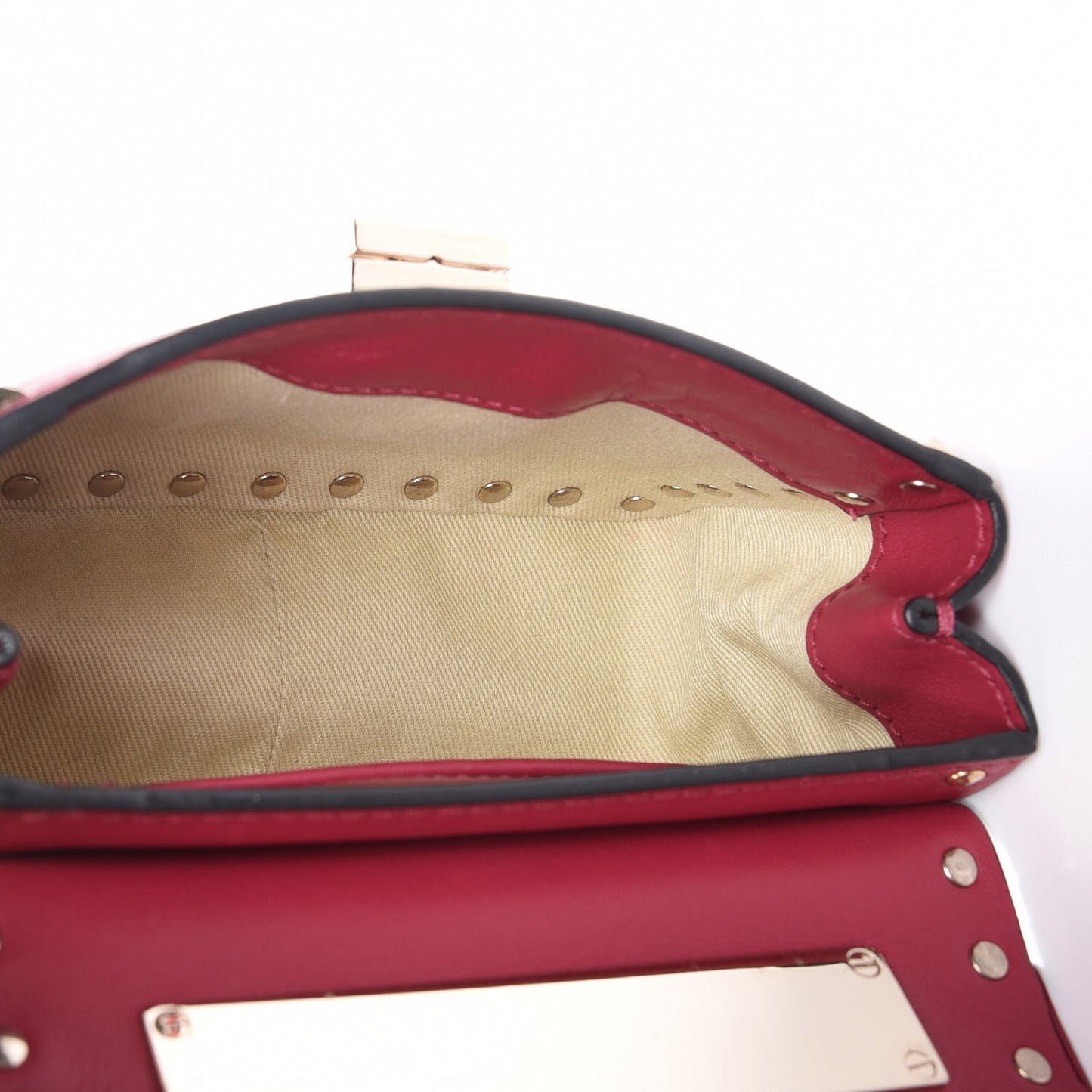 Vitello Small Rockstud Chain Strap Shoulder Bag Cyclamin