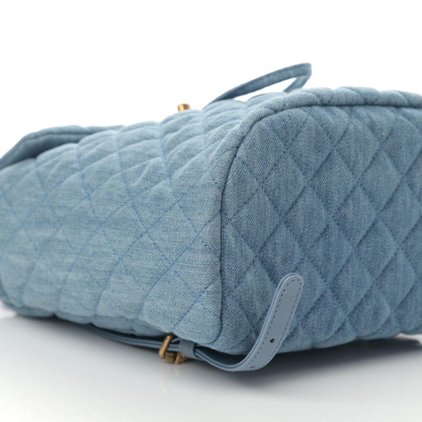 Washed Denim Quilted Small Urban Spirit Backpack Light Blue