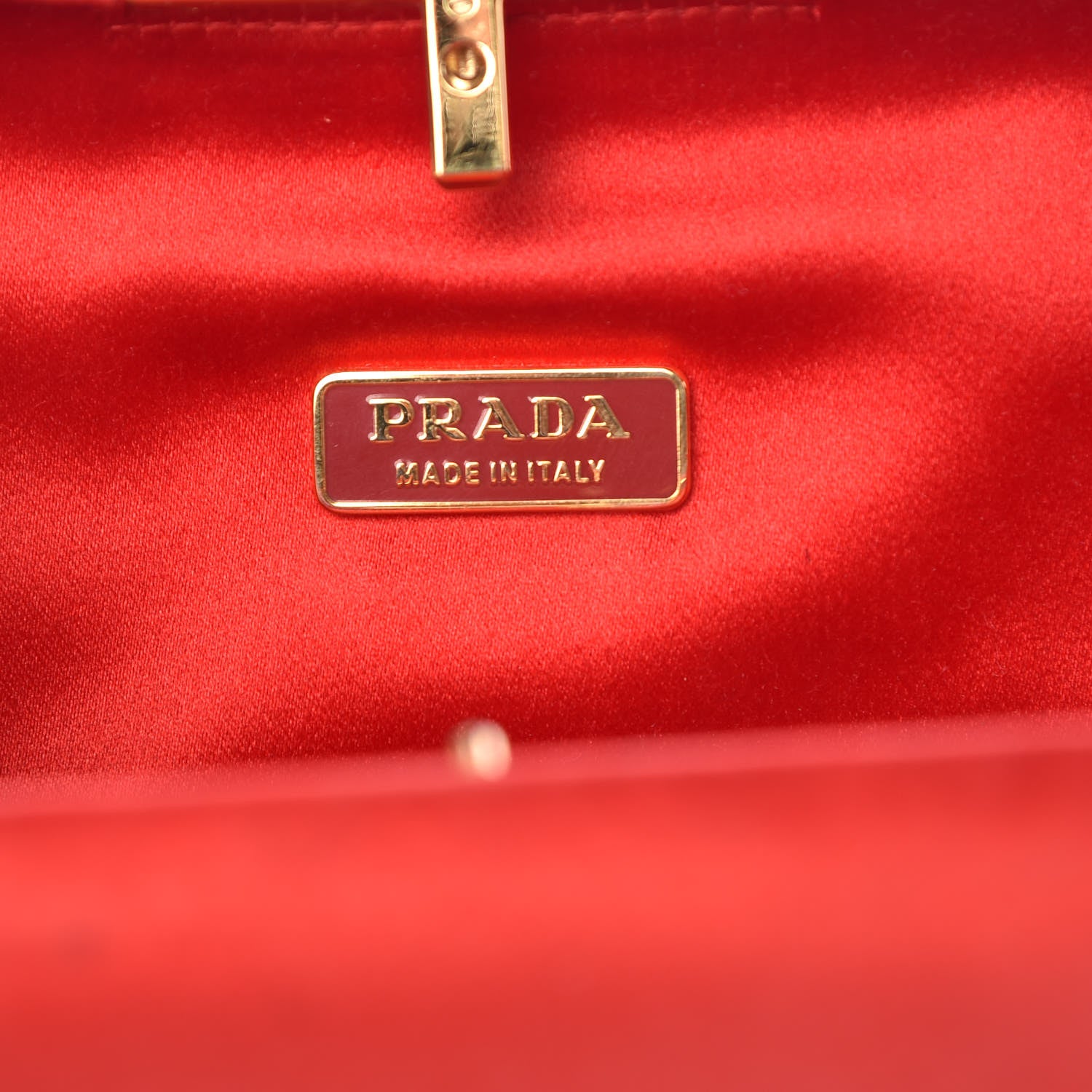 Prada Satin Box Clutch Fuoco 6 of 8
