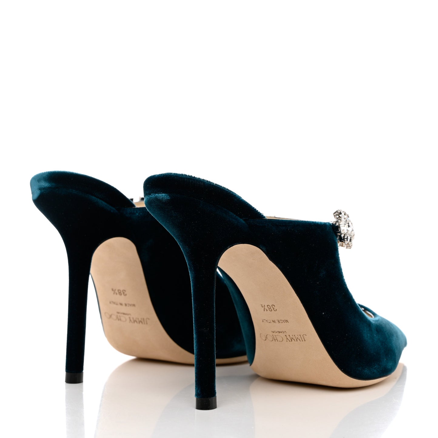 Velvet Crystal Bing 100 Pumps 38.5 Blue