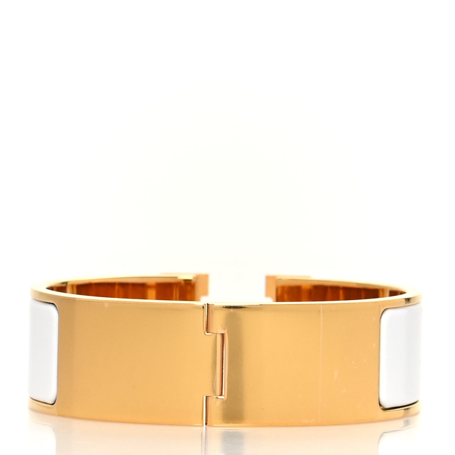 Enamel Wide Clic Clac H Bracelet GM White