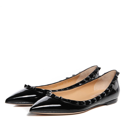 Valentino Garavani Patent Rockstud Ballerina Flats 36.5 Black 3 of 7