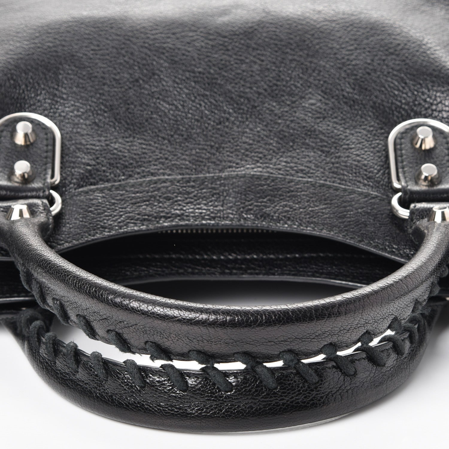 Balenciaga Chevre Silver Metallic Edge Hardware Town Black 11 of 11