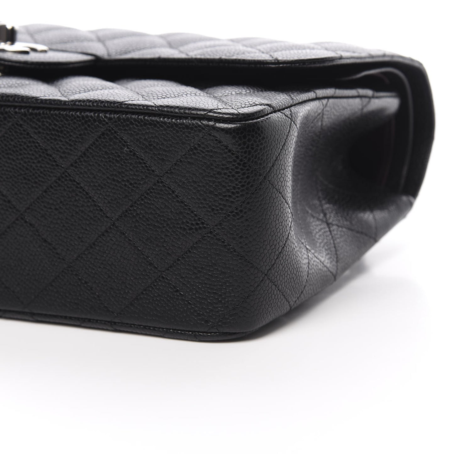 Caviar Quilted Jumbo Double Flap Black