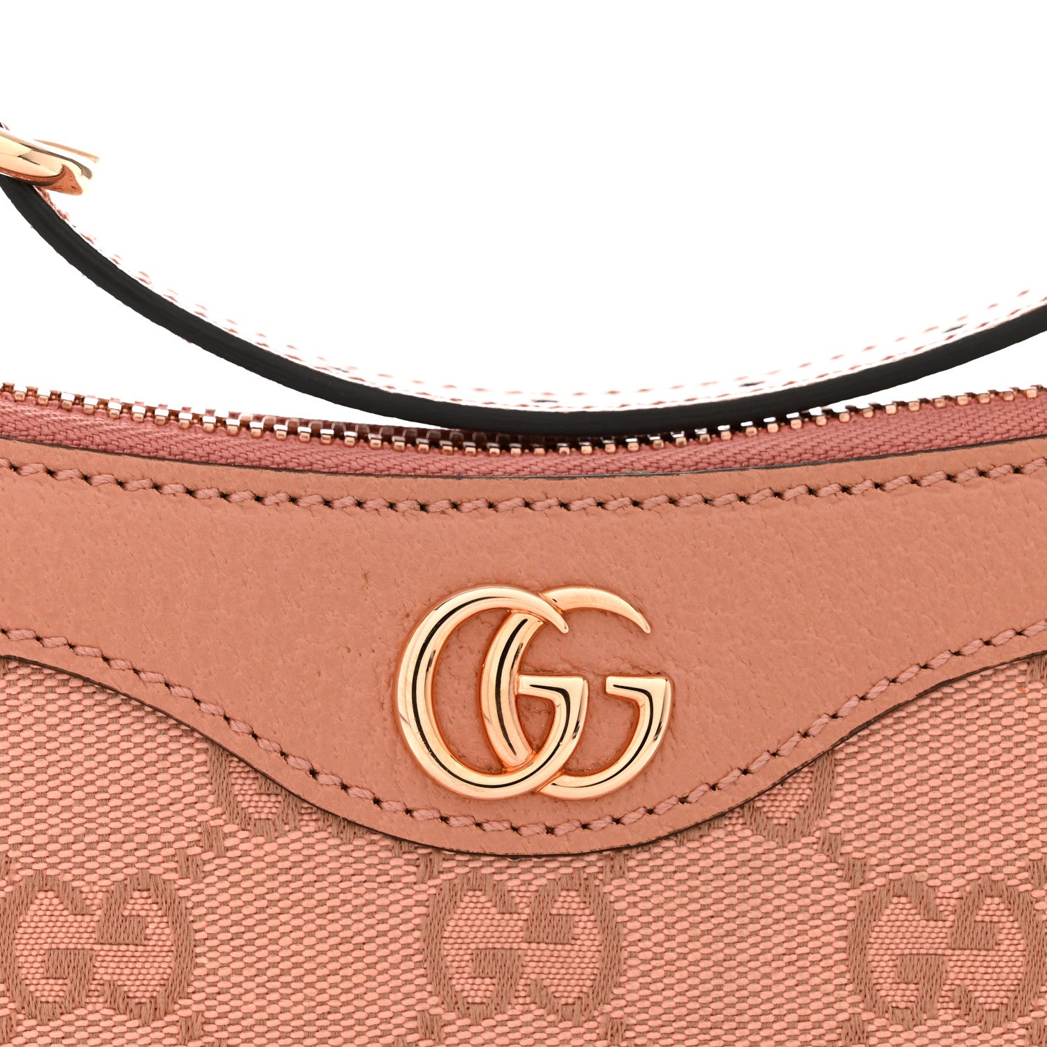 Gucci Monogram Textured Dollar Calfskin Small Ophidia Hobo Cloche Rose Pink 11 of 12
