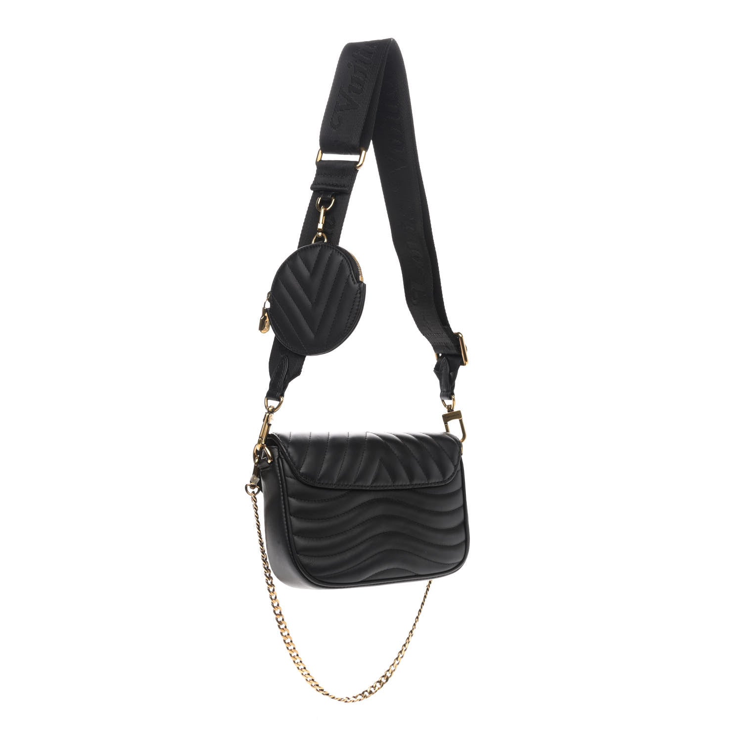 Louis Vuitton Calfskin New Wave Multi Pochette Black 3 of 9