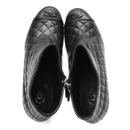 Chanel Lambskin Quilted Cap Toe CC Booties 41 Black 2 of 10