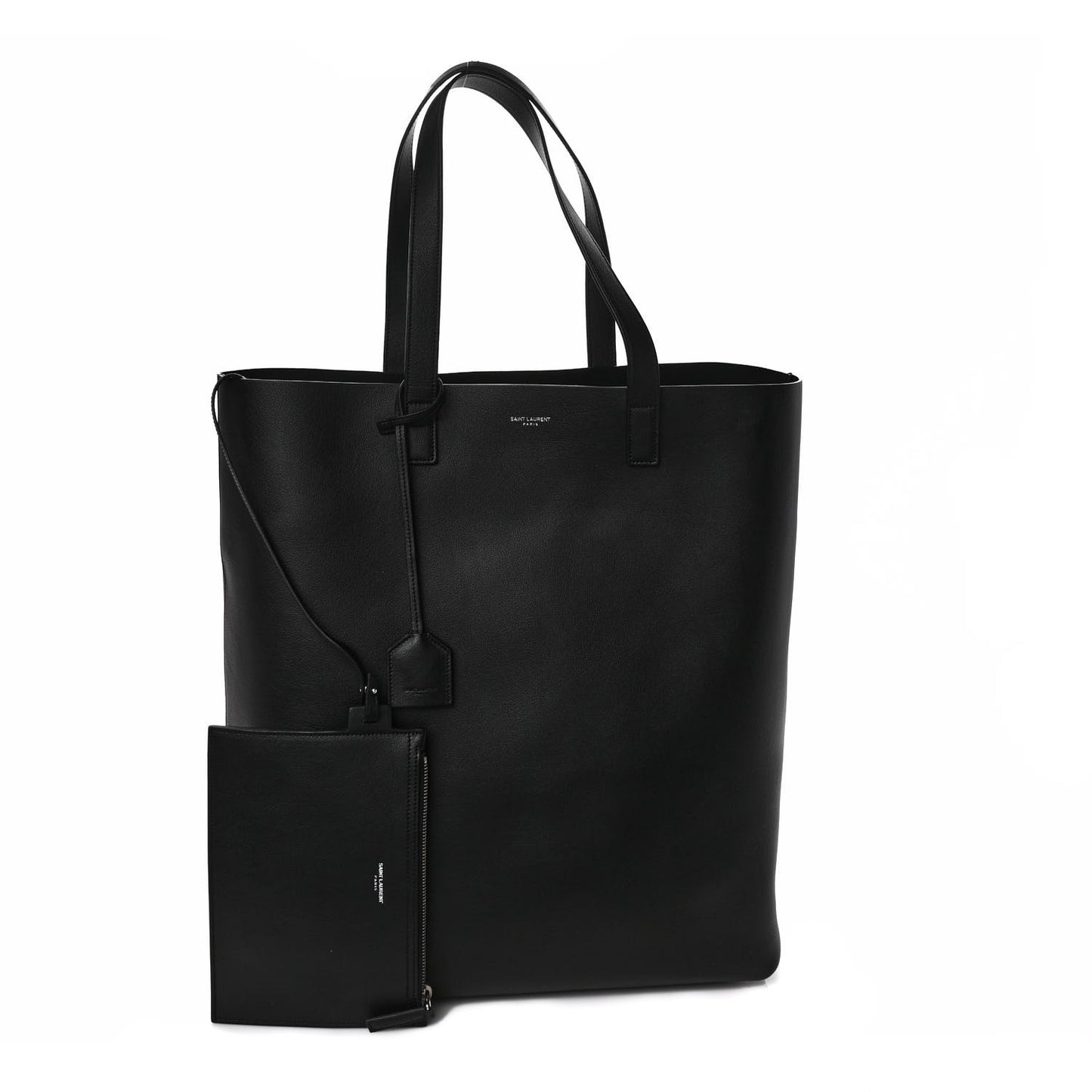 Calfskin Bold Shopping Tote Black