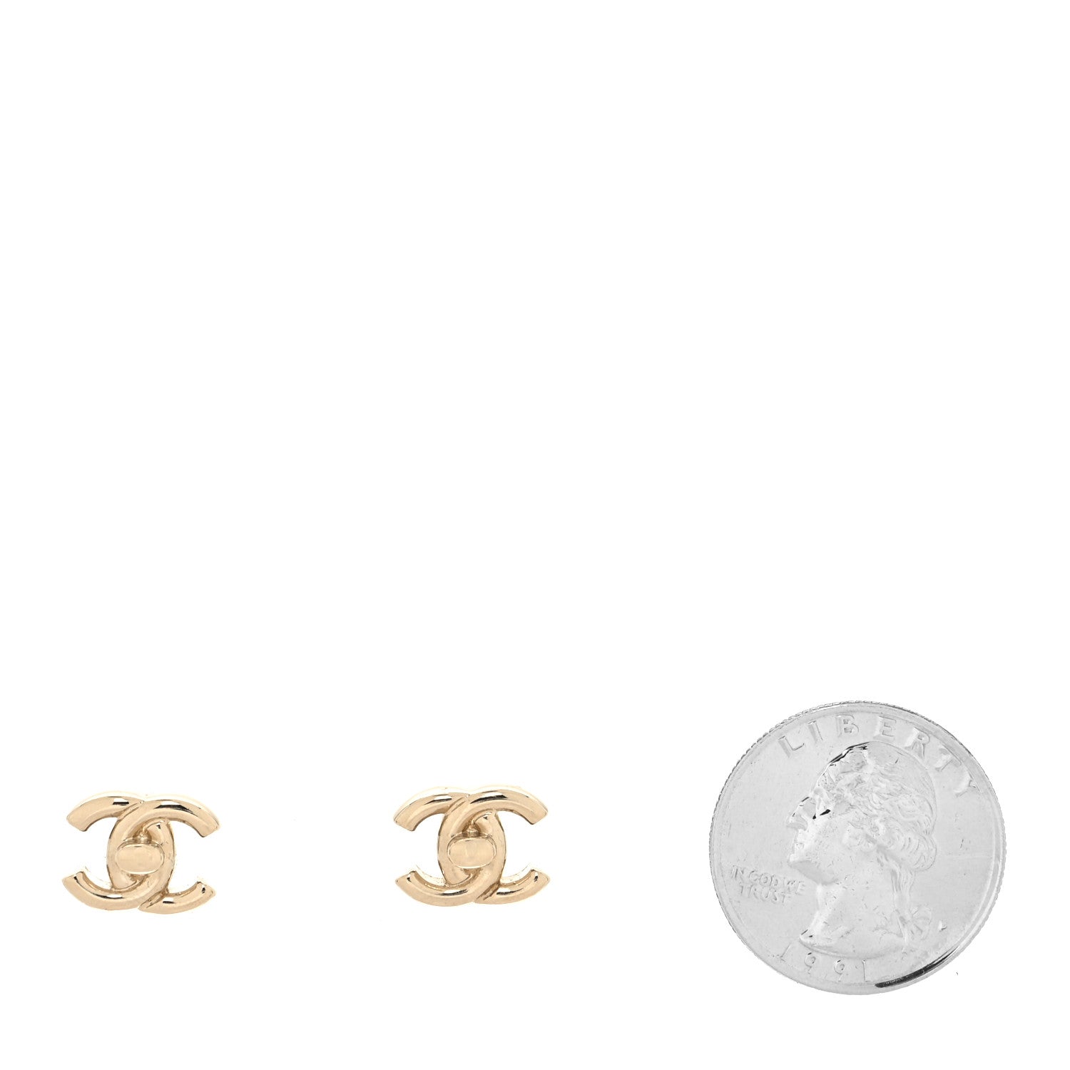 Chanel Metal CC Turnlock Earrings Gold 2 of 4