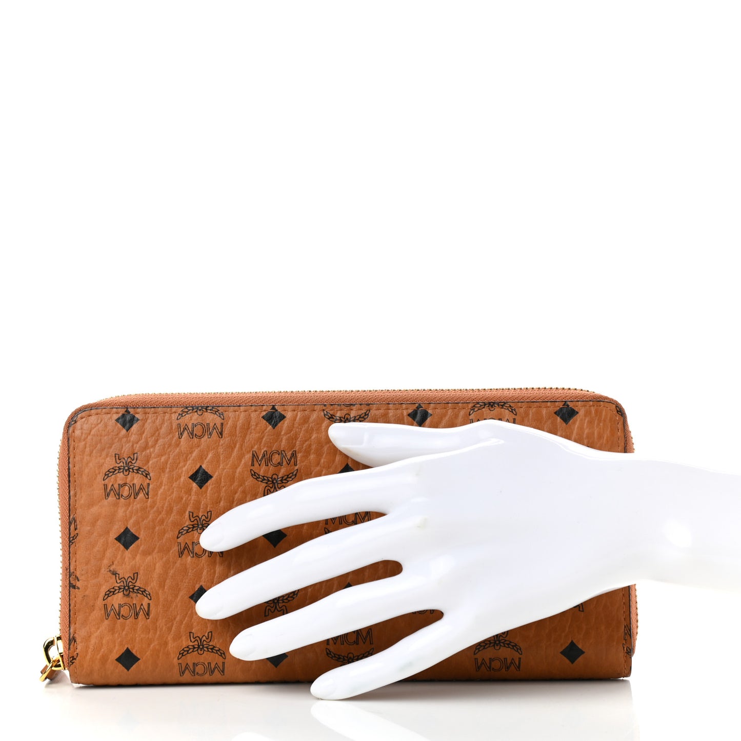 Visetos Large Zip Around Wallet Cognac