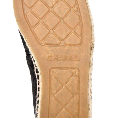 Chanel Velvet Grosgrain CC Espadrilles 37 Black 7 of 10