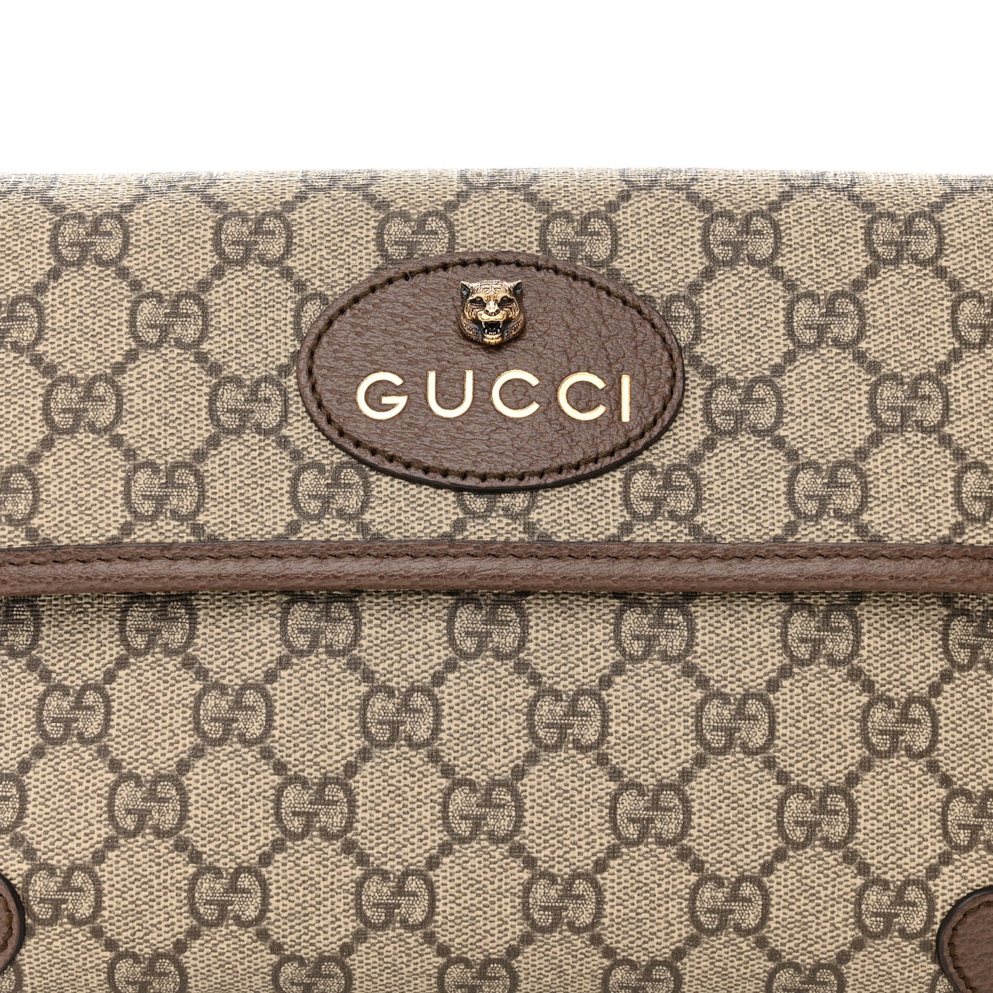 GG Supreme Monogram Neo Vintage Web Belt Bag Brown