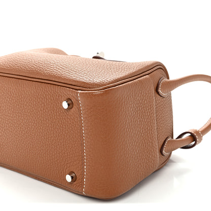 Hermes Taurillon Clemence Mini Lindy 20 Gold 10 of 10