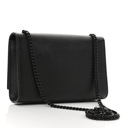 Saint Laurent Grain De Poudre Small Monogram Kate Satchel Black 3 of 9