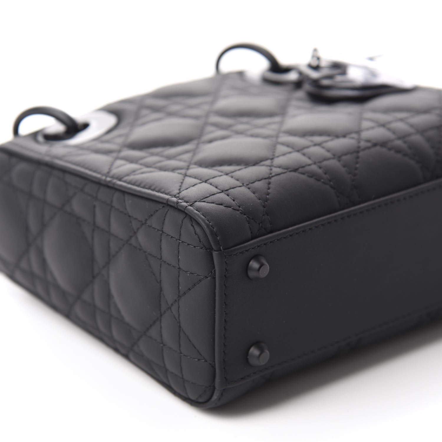 Christian Dior Ultra Matte Calfskin Cannage Mini Lady Dior Black 6 of 11