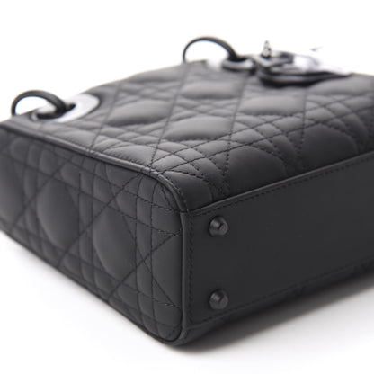 Christian Dior Ultra Matte Calfskin Cannage Mini Lady Dior Black 6 of 11