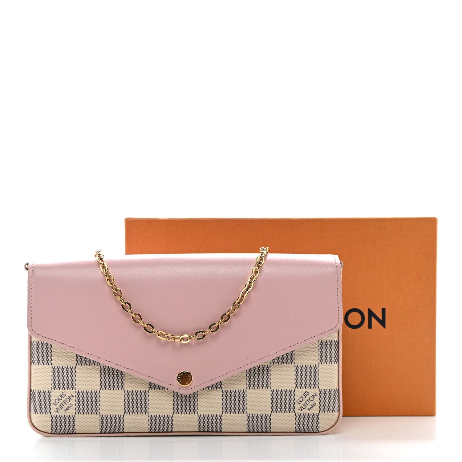 Louis Vuitton Damier Azur Calfskin Pochette Felicie Eau De Rose 10 of 10