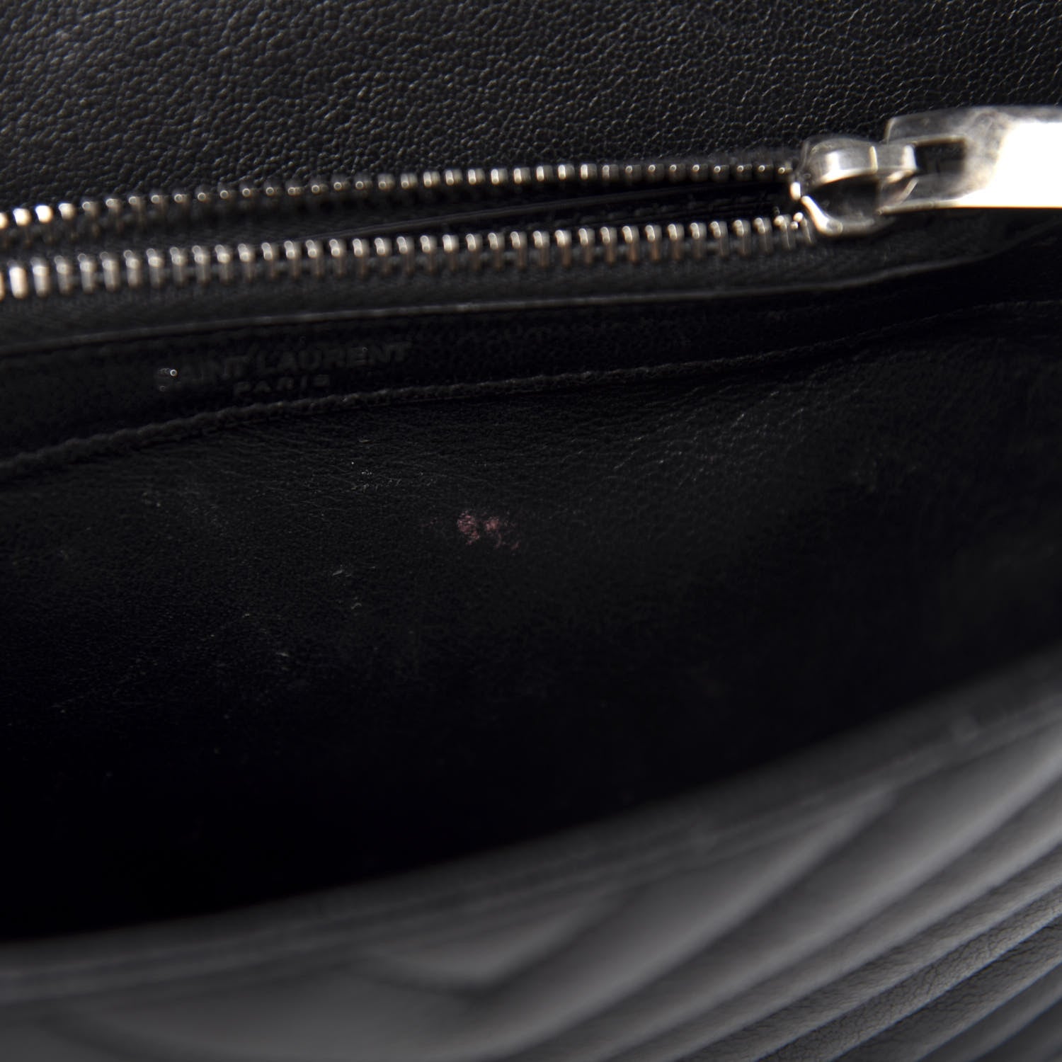 Saint Laurent Sheepskin Matelasse Chevron Monogram Medium College Bag Black 11 of 15