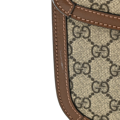 Gucci GG Supreme Monogram Horsebit 1955 Shoulder Bag Beige Brown Sugar 11 of 18