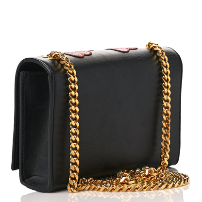 Saint Laurent Calfskin Small Monogram Kate Tassel Heart Satchel Black Rouge 3 of 10