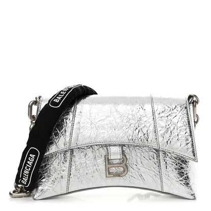 Balenciaga Metallic Calfskin Downtown Chain Shoulder Bag XS Silver 1 of 15