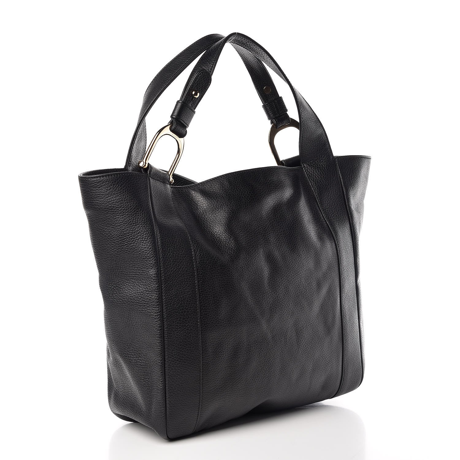 Gucci Pebbled Calfskin Large Greenwich Tote Black 3 of 9