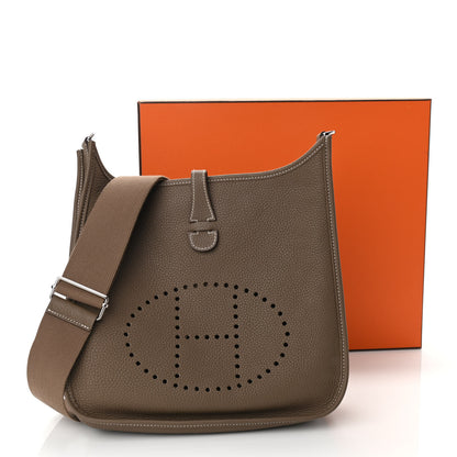 Hermes Taurillon Clemence Evelyne III PM Etoupe 11 of 11