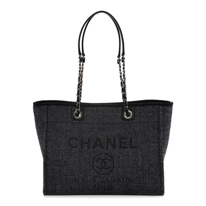 Chanel Lurex Boucle Small Deauville Tote Black 2 of 9