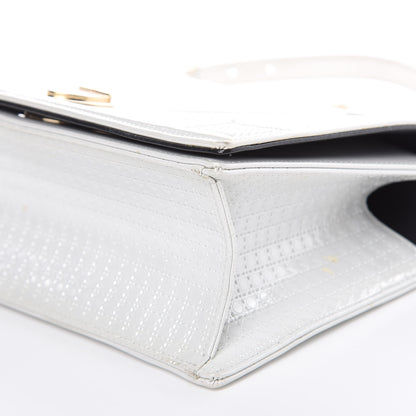 Christian Dior Patent Micro-Cannage Medium Diorama Flap Bag White 8 of 14