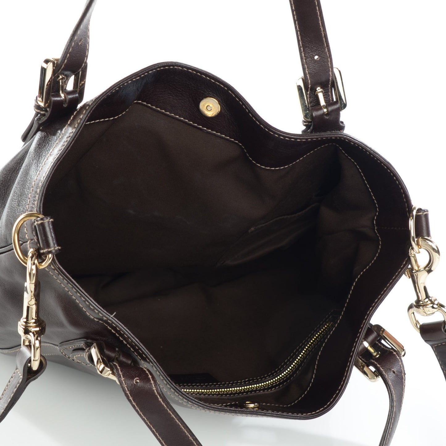 Calfskin Medium Britt Tote Dark Brown