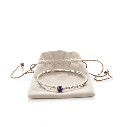 David Yurman Sterling Silver Amethyst 3mm Chatelaine Bracelet 5 of 5