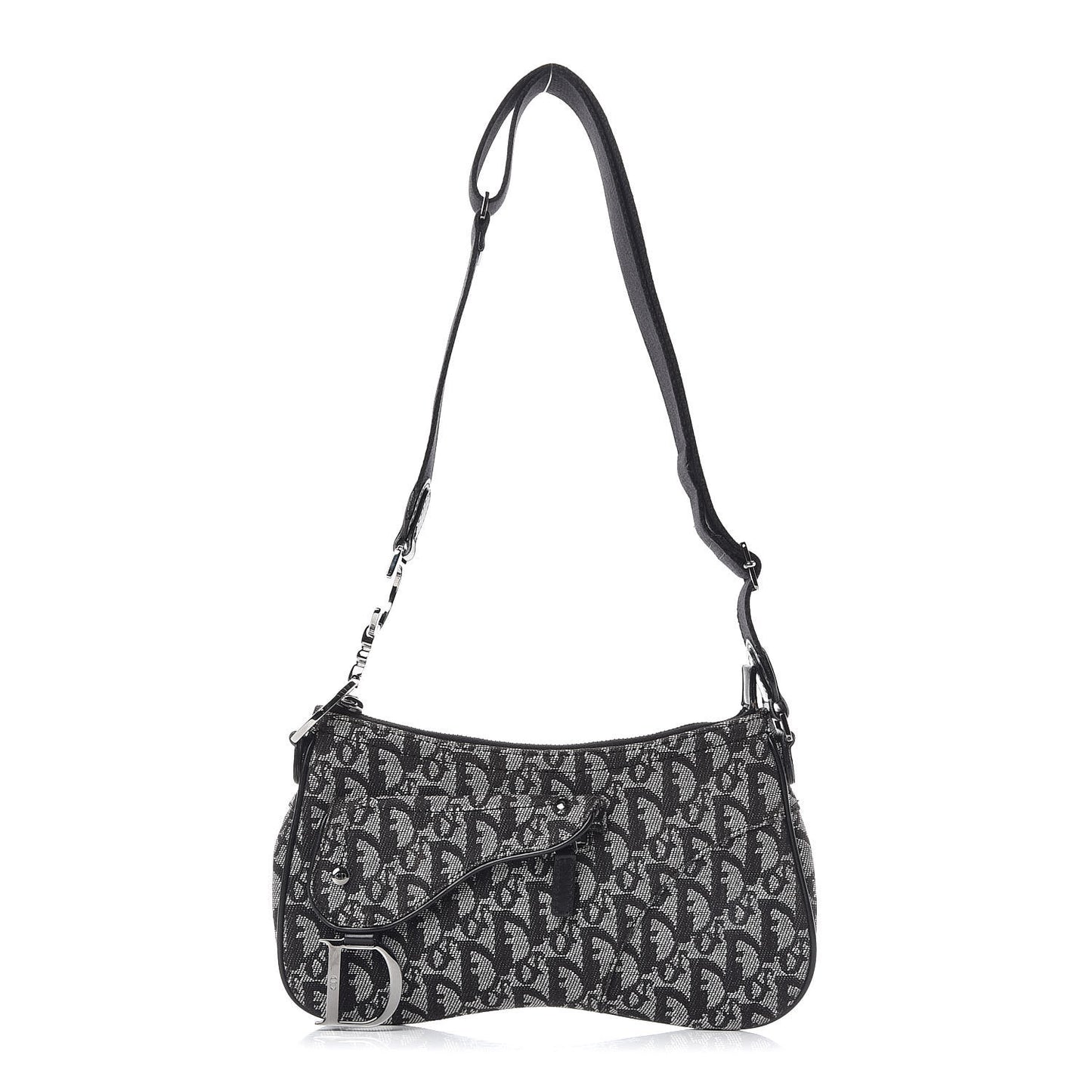 Monogram Double Saddle Bag Black