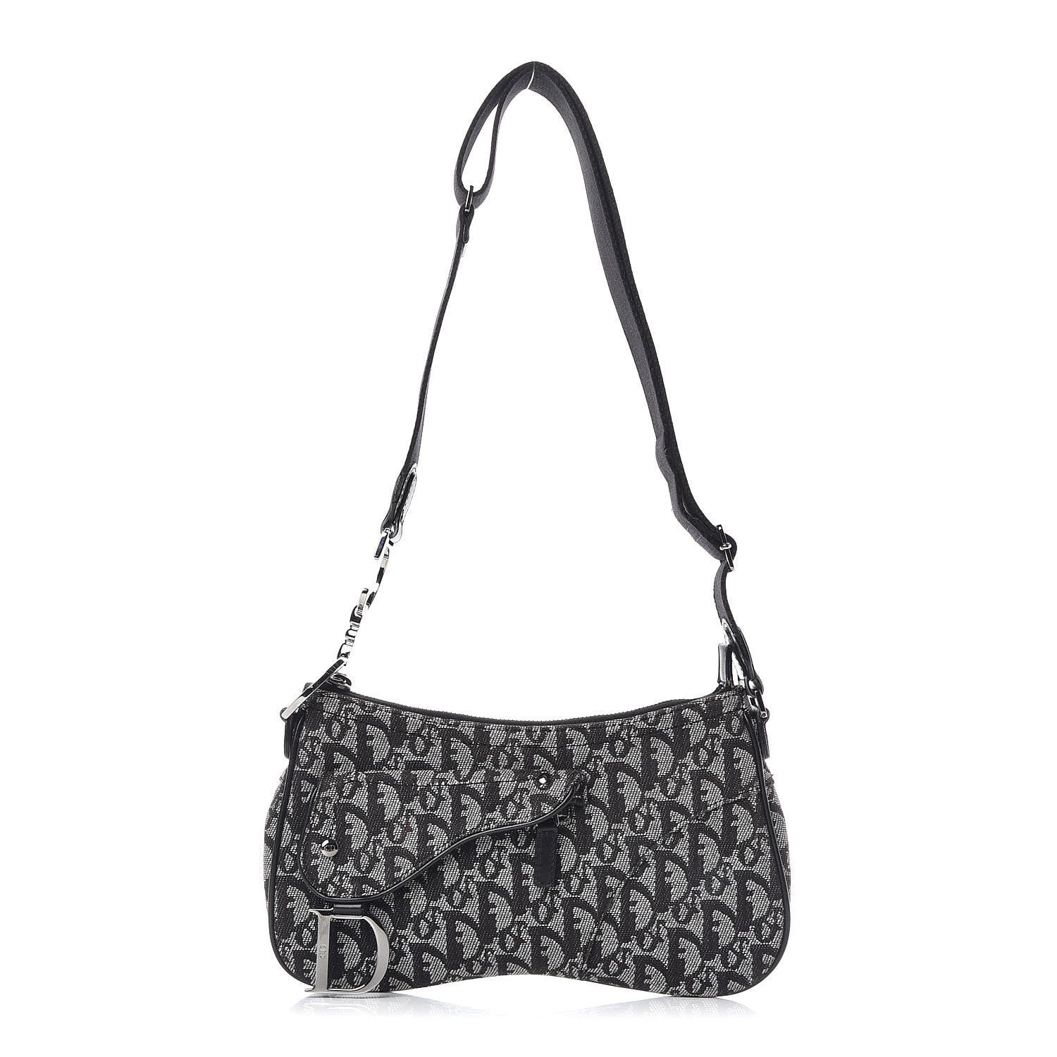 Christian Dior Monogram Double Saddle Bag Black 1 of 9