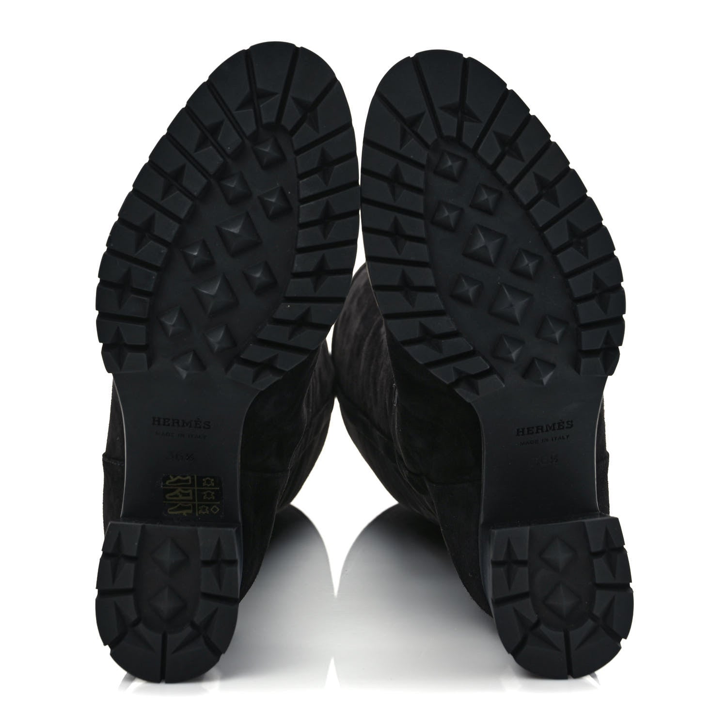Hermes Suede Calfskin Folie 60 Boots 36.5 Black 5 of 6