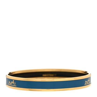 Hermes Enamel Printed Caleche Narrow Bracelet 65 Bleu 3 of 5