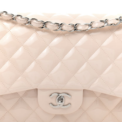Chanel Patent Quilted Jumbo Double Flap Light Pink 12 of 12