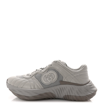 Gucci New Nappa Sombre Interlocking G Ripple Mens Platform Sneakers 8 Grey Sky 1 of 9