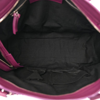Balenciaga Chevre Silver Metallic Edge Hardware City Violet Prune 6 of 12