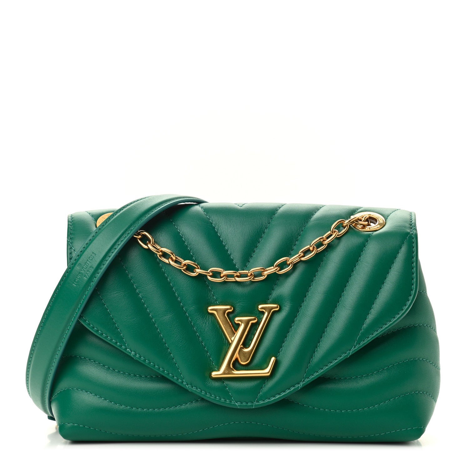 Louis Vuitton Calfskin New Wave Chain Bag MM NM Emerald 1 of 9