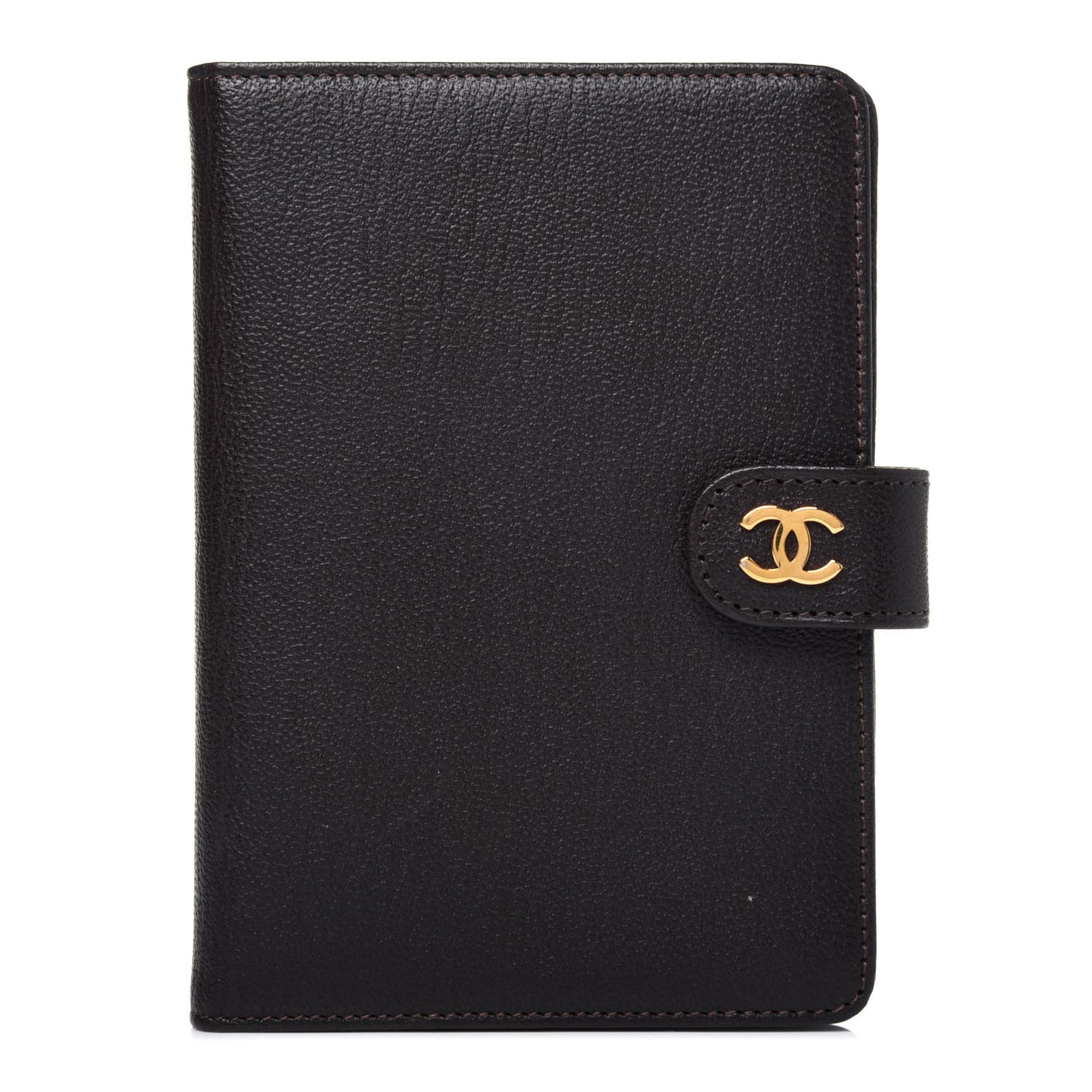 Goatskin Small Ring Agenda Planner Dark Brown