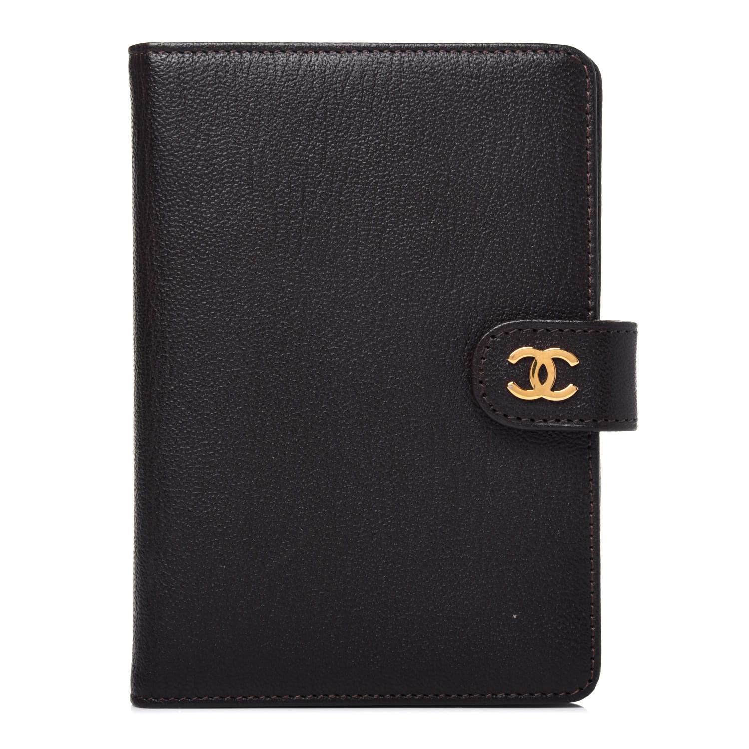 Chanel Goatskin Small Ring Agenda Planner Dark Brown 1 of 16