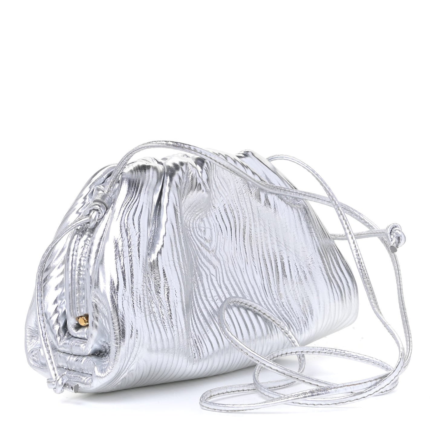 Metalic Bark Calfskin The Mini Pouch Silver