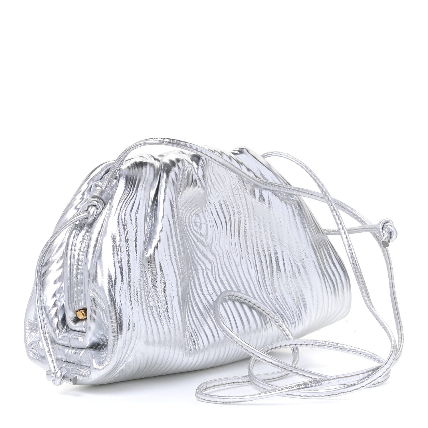 Bottega Veneta Metalic Bark Calfskin The Mini Pouch Silver 2 of 4