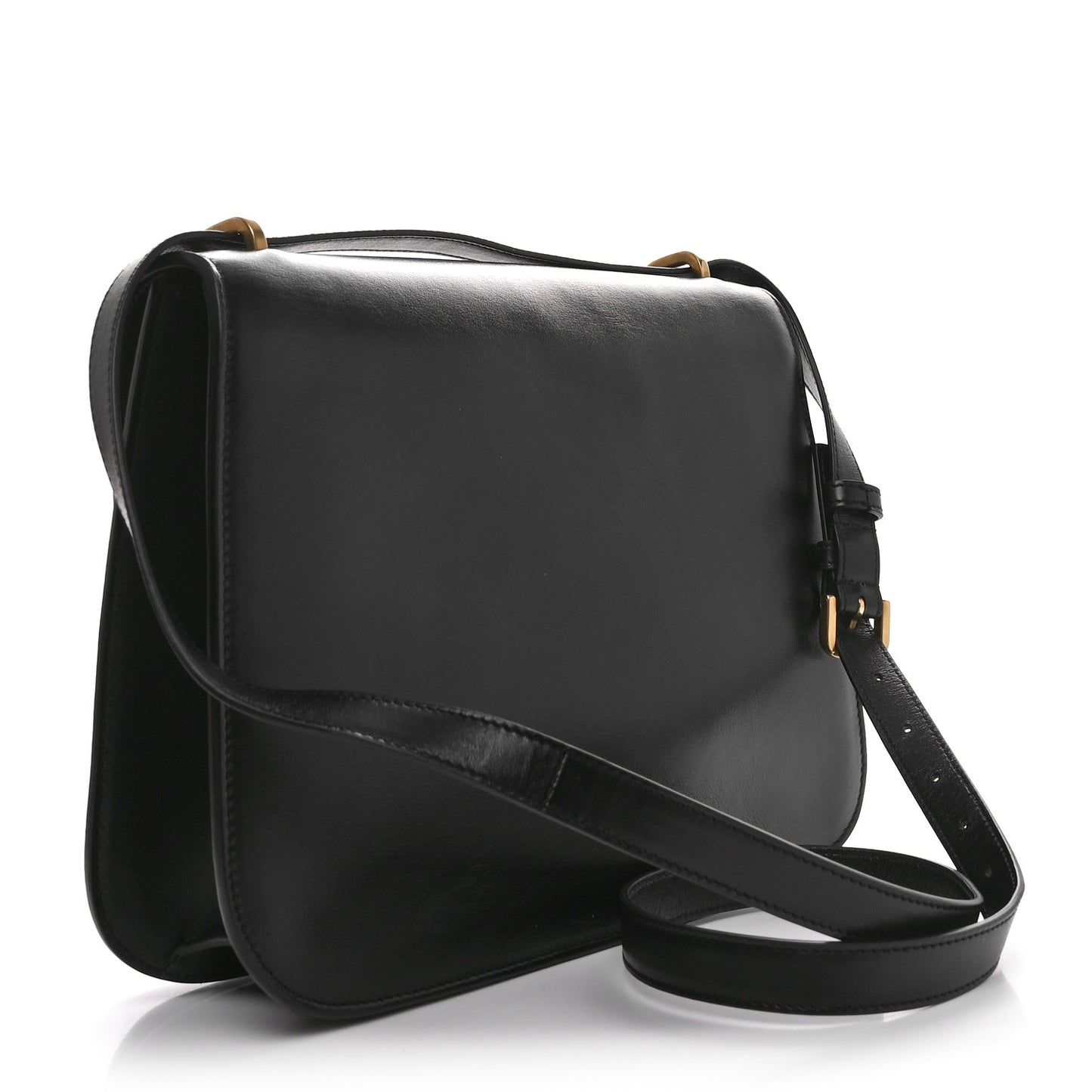 Smooth Calfskin Spontini Saddle Bag Black