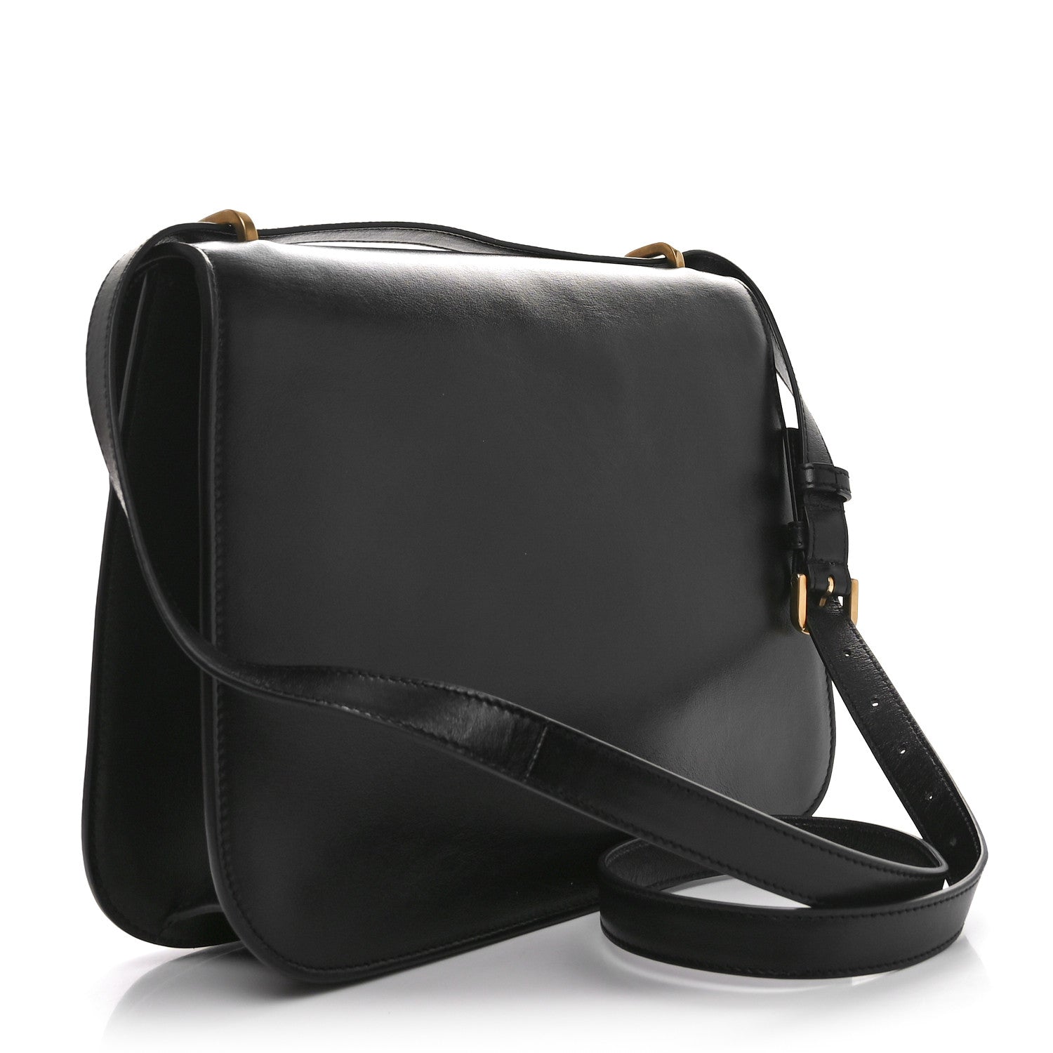 Saint Laurent Smooth Calfskin Spontini Saddle Bag Black 3 of 10