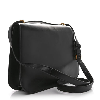 Saint Laurent Smooth Calfskin Spontini Saddle Bag Black 3 of 10