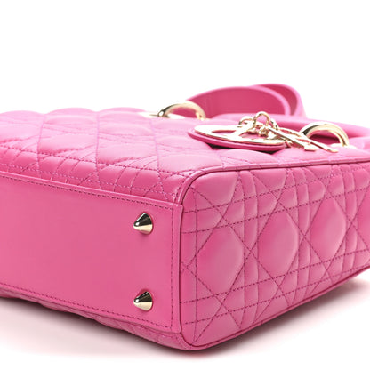 Christian Dior Lambskin Cannage Small My ABCDior Lady Dior Fuchsia 10 of 10
