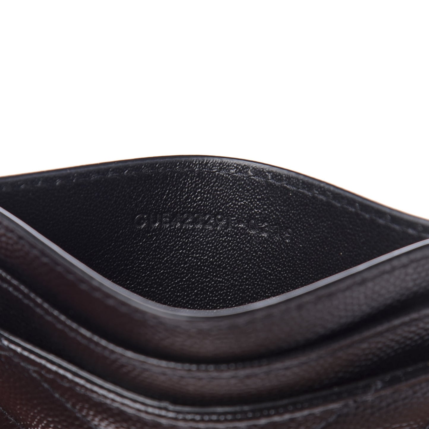 Grain De Poudre Matelasse Chevron Monogram Credit Card Case Black